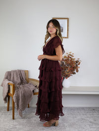 Adrian Aline Tiered Midi Dress