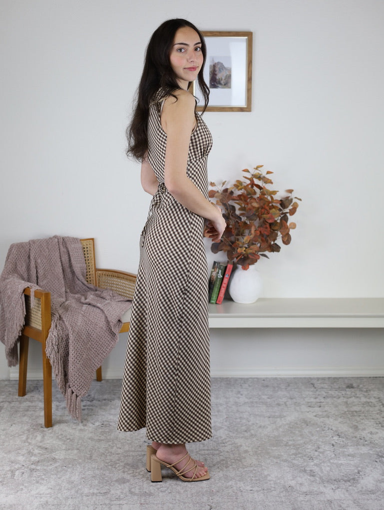 Marianna Gingham Midi Dress