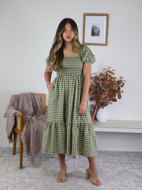 Dallas Gingham Midi Dress