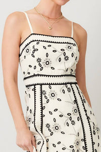 Nattie Embroidery Lace Midi Dress - Final Sale