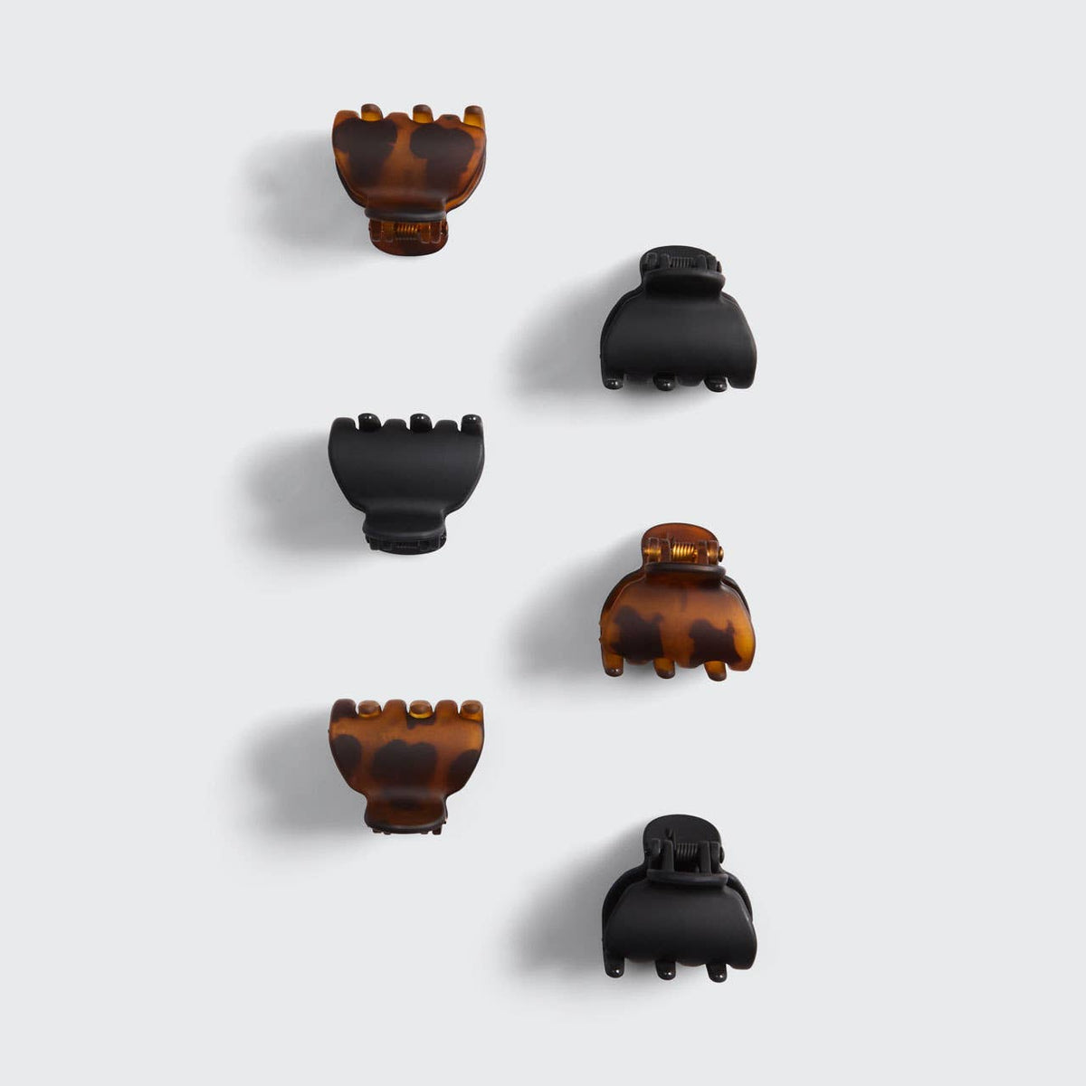 KITSCH - Recycled Plastic X-Small Claw Clips 6pc - Black & Tort