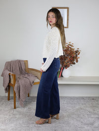 Inez Pointelle Knit Cardigan