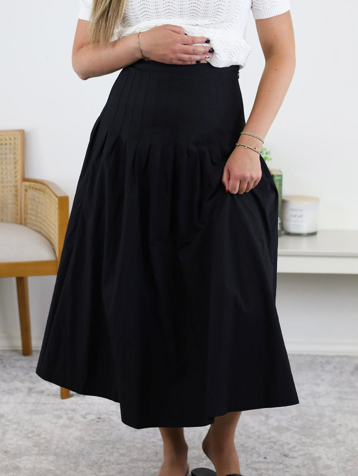 Walker Drop Waist Midi Skirt