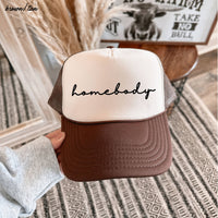 Chloe Vs Tank - Homebody Cursive Trucker Hat *12 Colors: Black/Black