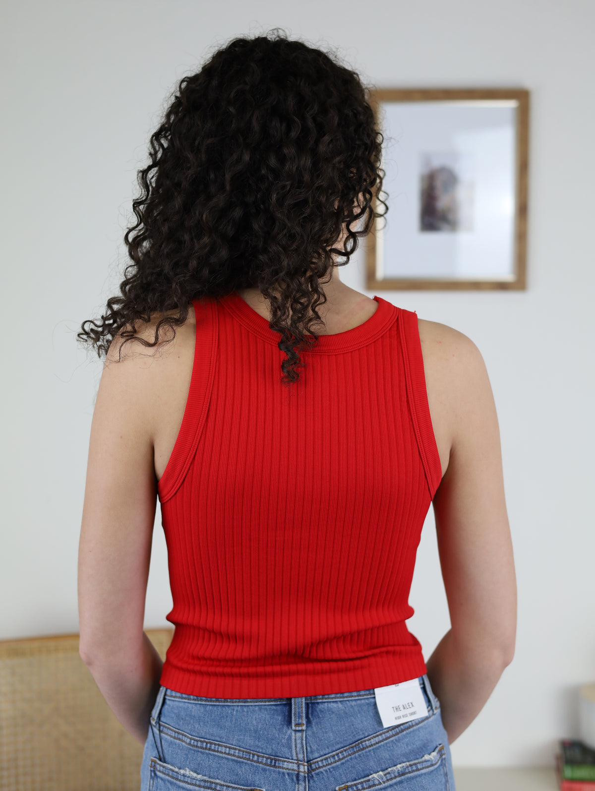Wide Ribbed Tank - Red