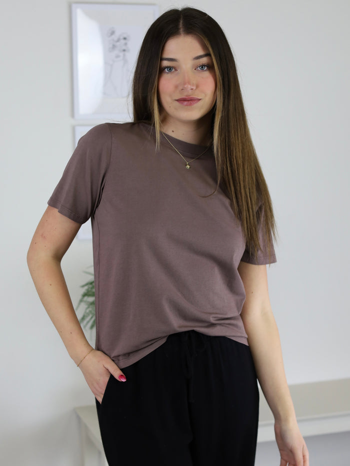 The Classic Boxy Fit Tee-Taupe