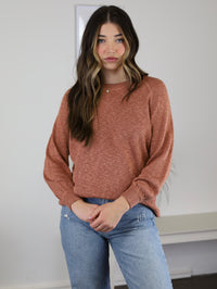 The Bailey 3/4 Sleeve Sweater-Terracotta