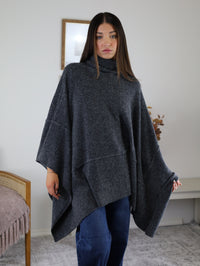 Estelle Poncho Turtle Neck Sweater