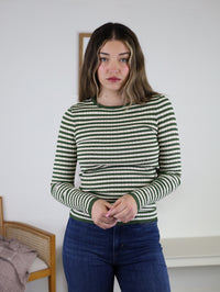 Mindy Ribbed Striped  Top