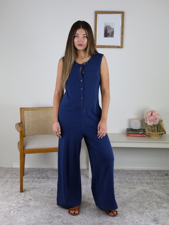 Z Supply - Fiona Jersey Denim Jumpsuit
