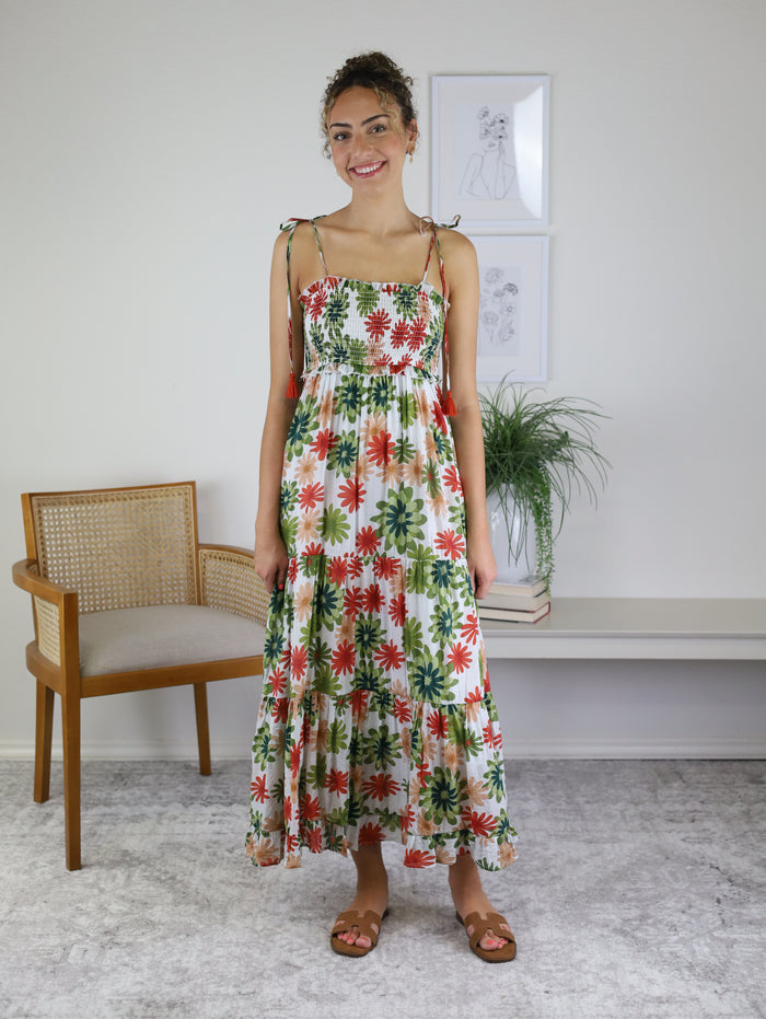 Mia Smocked Floral Maxi Dress