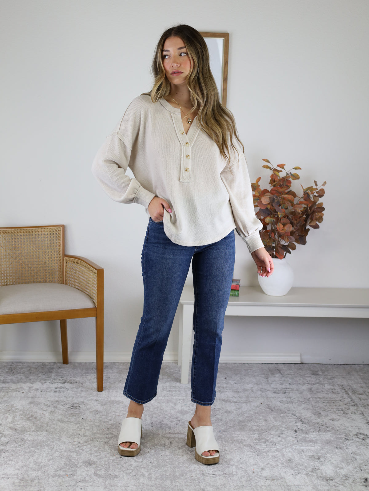 Elanor Half Button Top