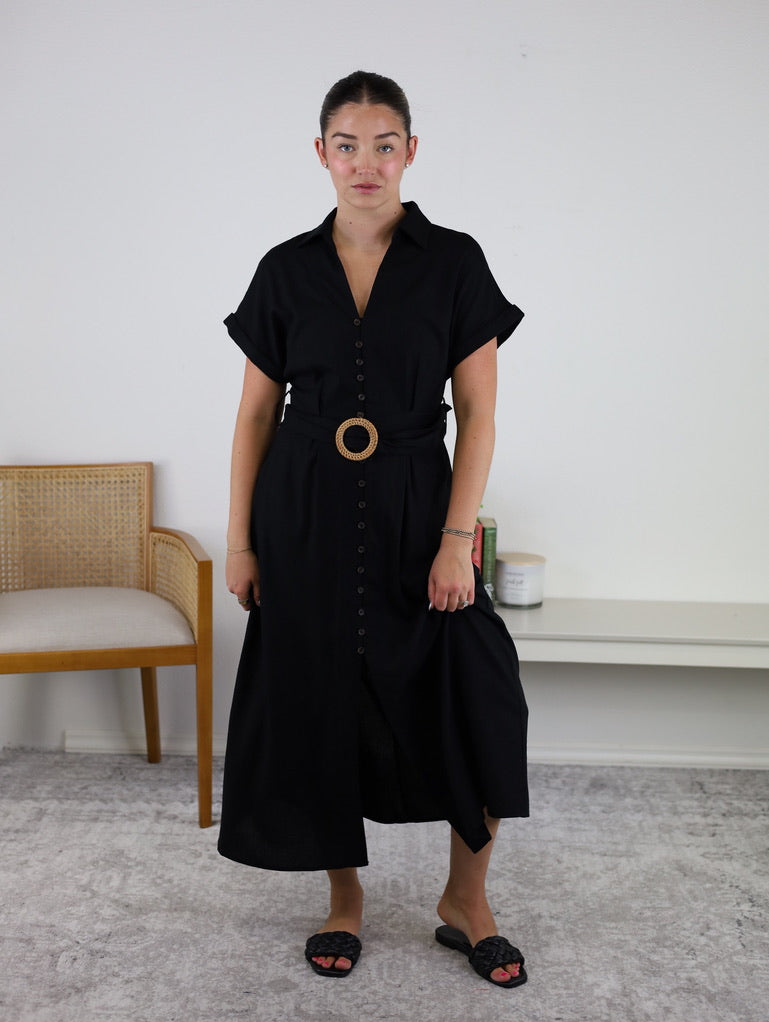 Heaven Sent Wicker Buckle Maxi Dress