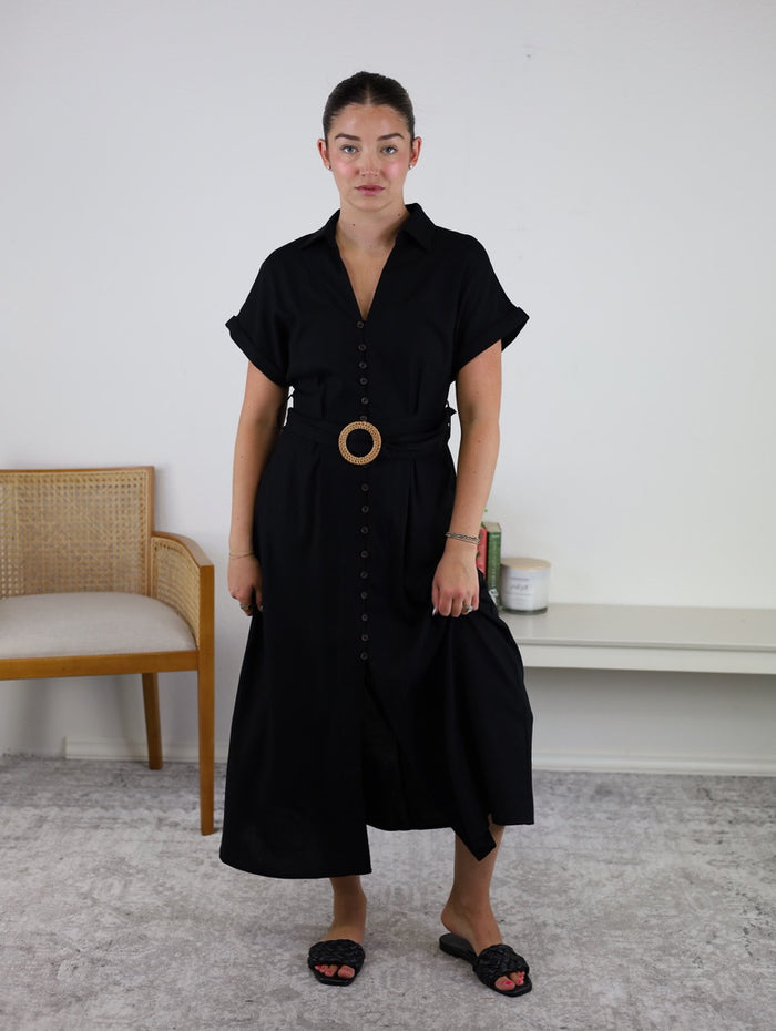 Heaven Sent Wicker Buckle Maxi Dress
