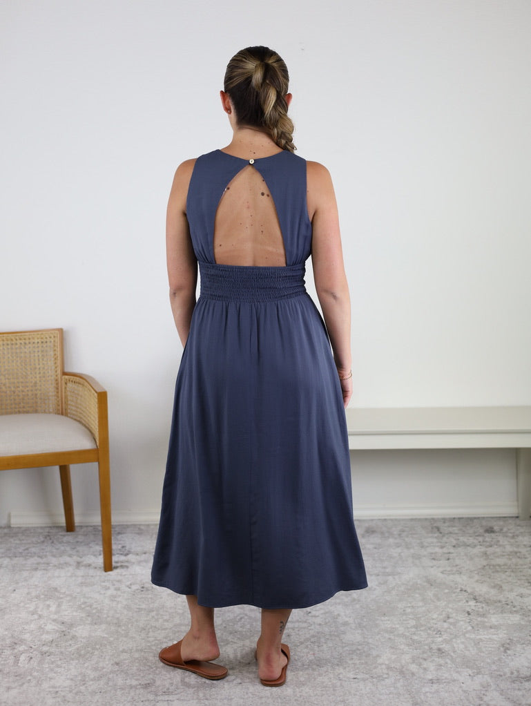 Tanya Smocked Waist Midi Dress