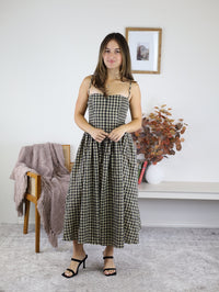 Sky Checker Midi Dress