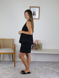 Kitty Contrast Stitching Top