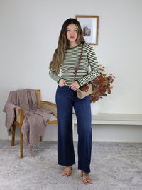 Mindy Ribbed Striped  Top