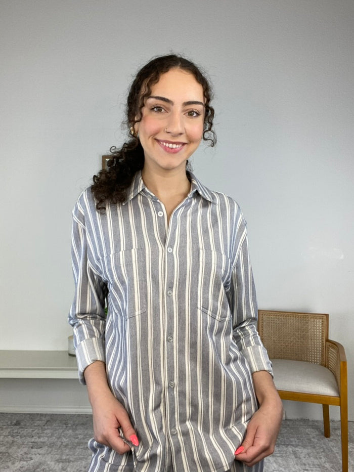 Reese Button Up Stripe Top