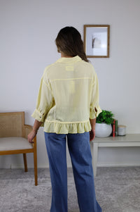 Yellie Detail Ruffle Hem Shirt