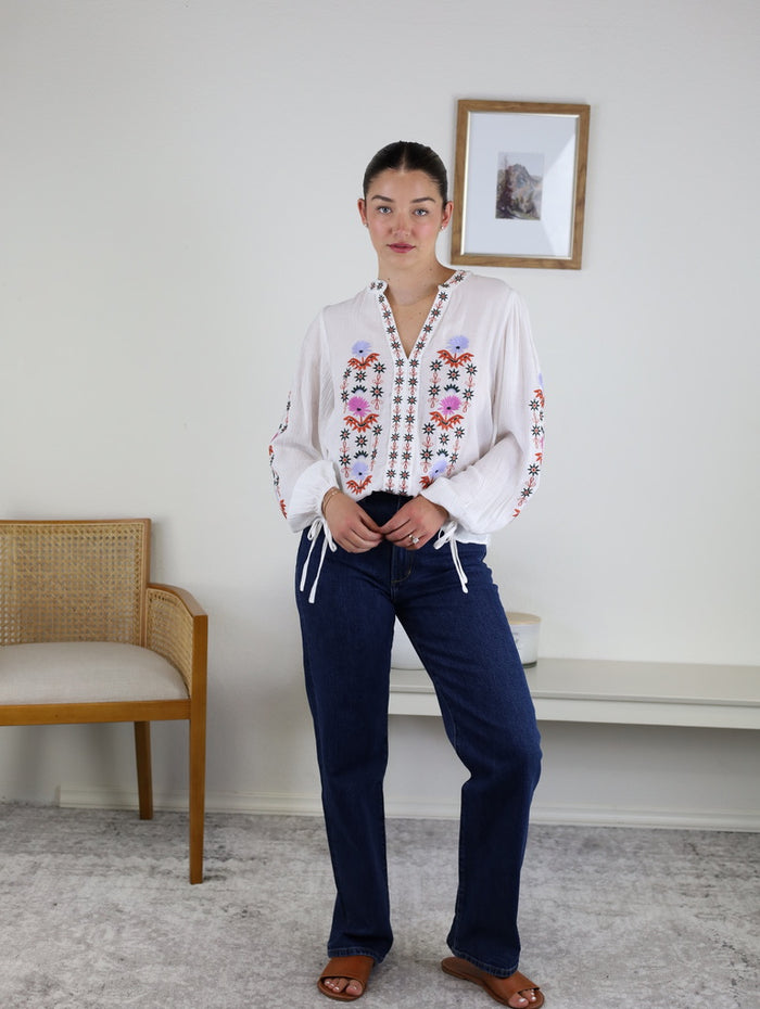 Rita Vintage Embroidered Blouse