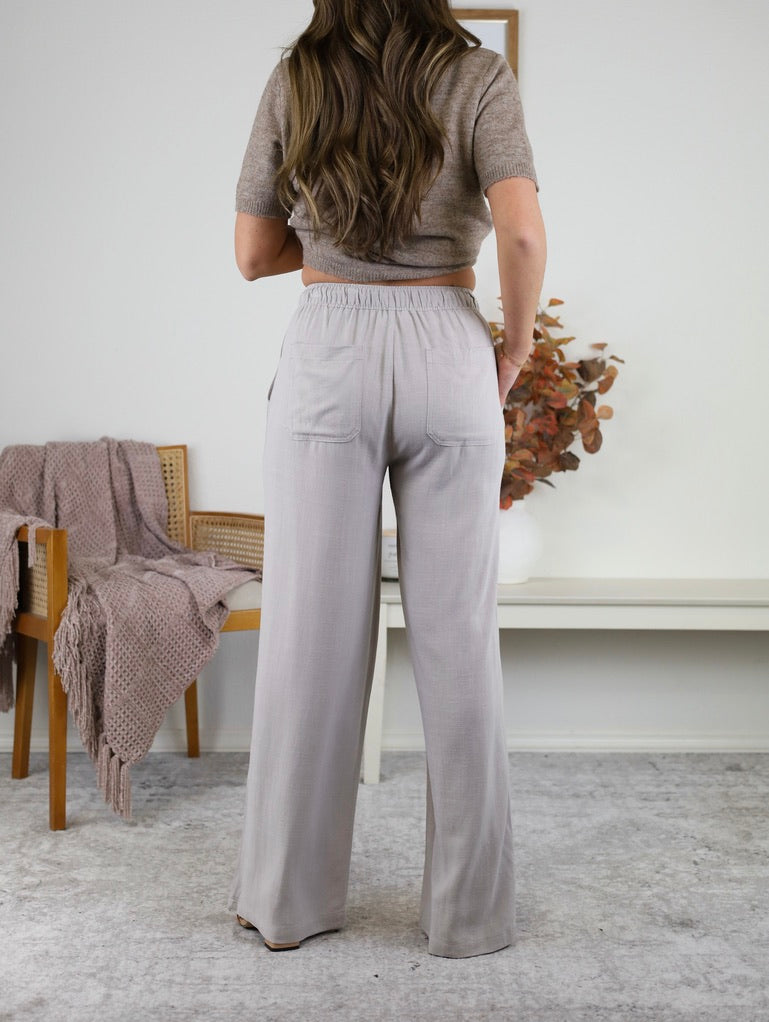 Stevie Linen Blend Wide Leg Pant