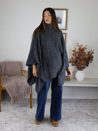 Estelle Poncho Turtle Neck Sweater