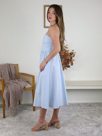 Anderson Striped Midi Dress -Blue