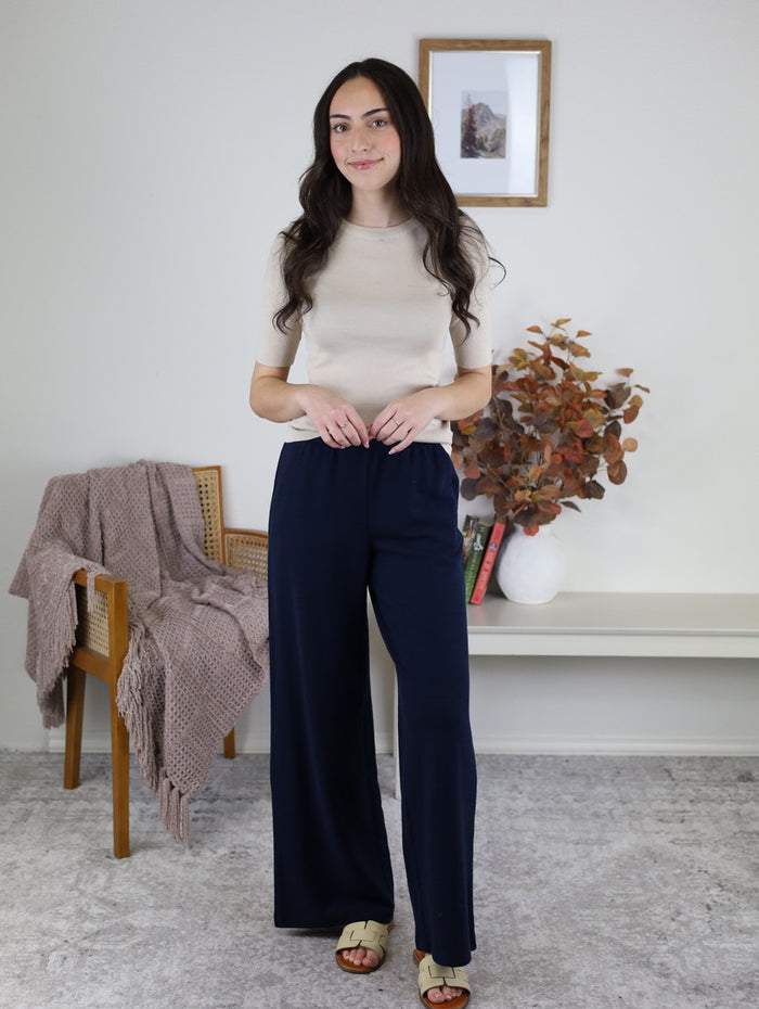 Hayes Classic Solid Rib Knit Sweater - Cream