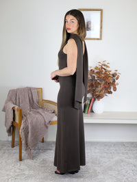 Shonda Scarf Back Sweater Maxi Dress