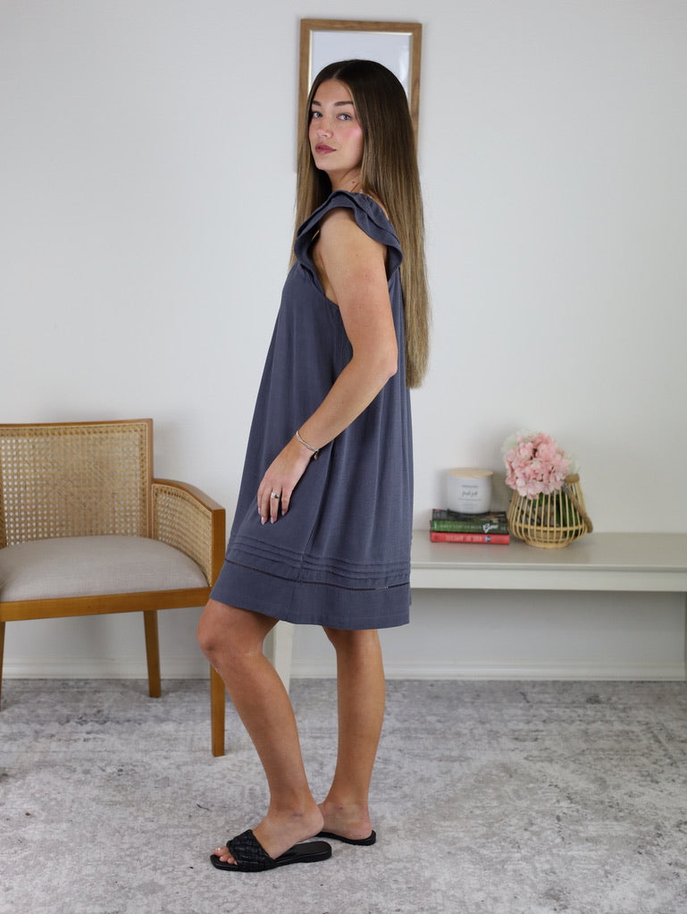 Lynden Flutter Sleeve Mini Dress