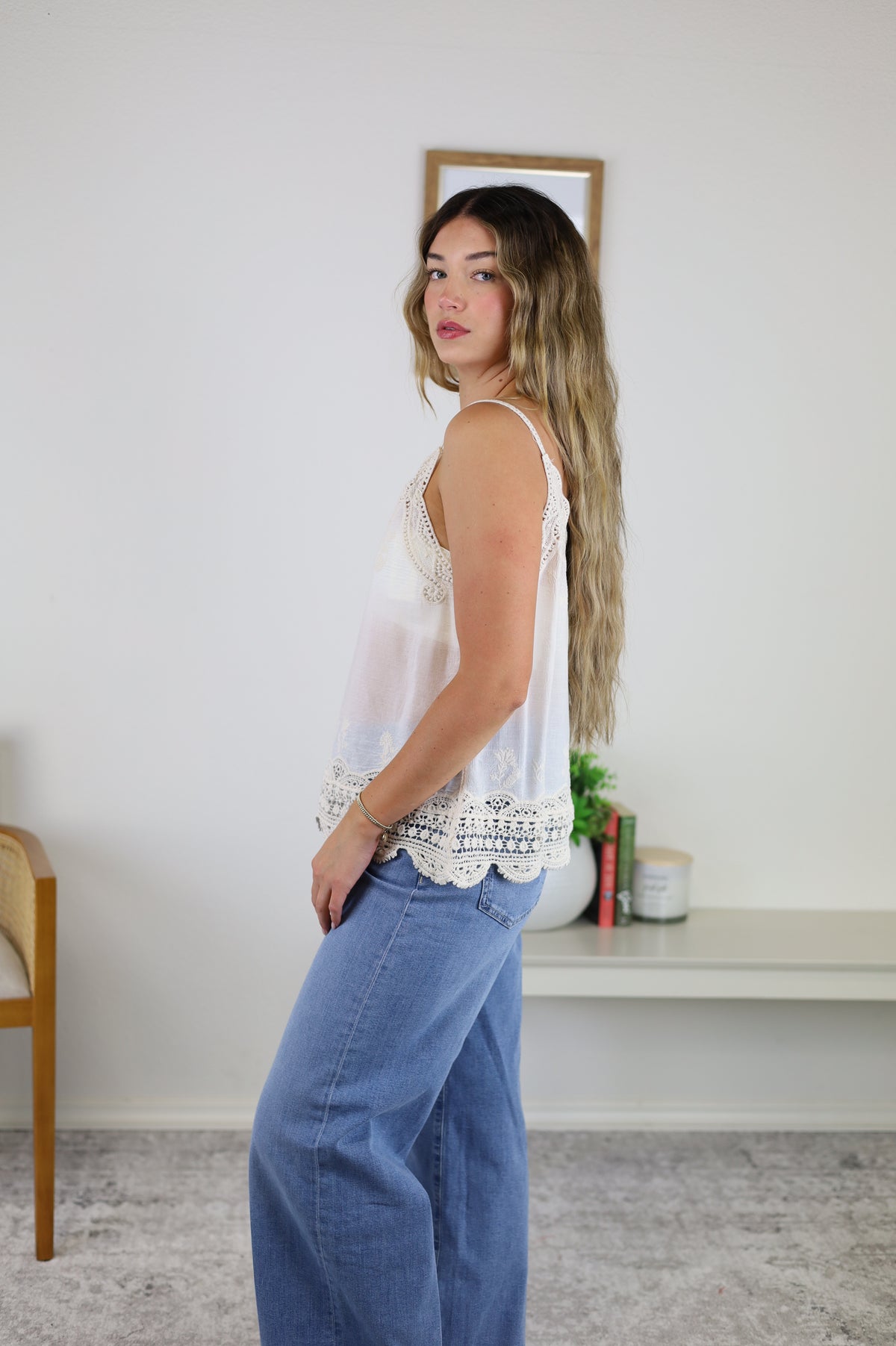 Ryan Lace Embroidered Tank Top