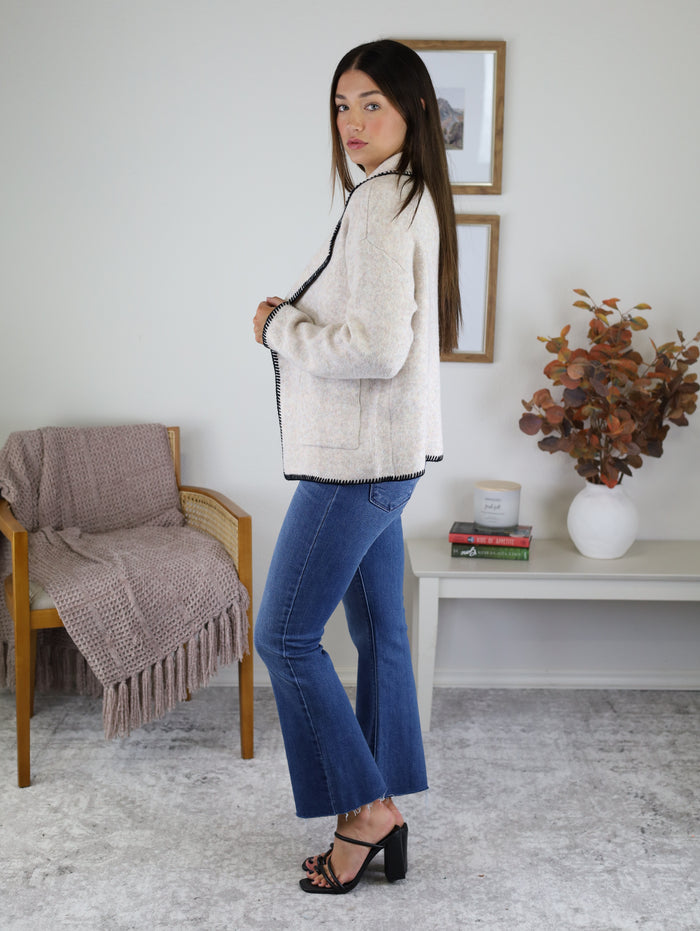 Rogers Contrast Stitch Cardigan