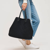 Ithaca Woven Neoprene Tote: Black