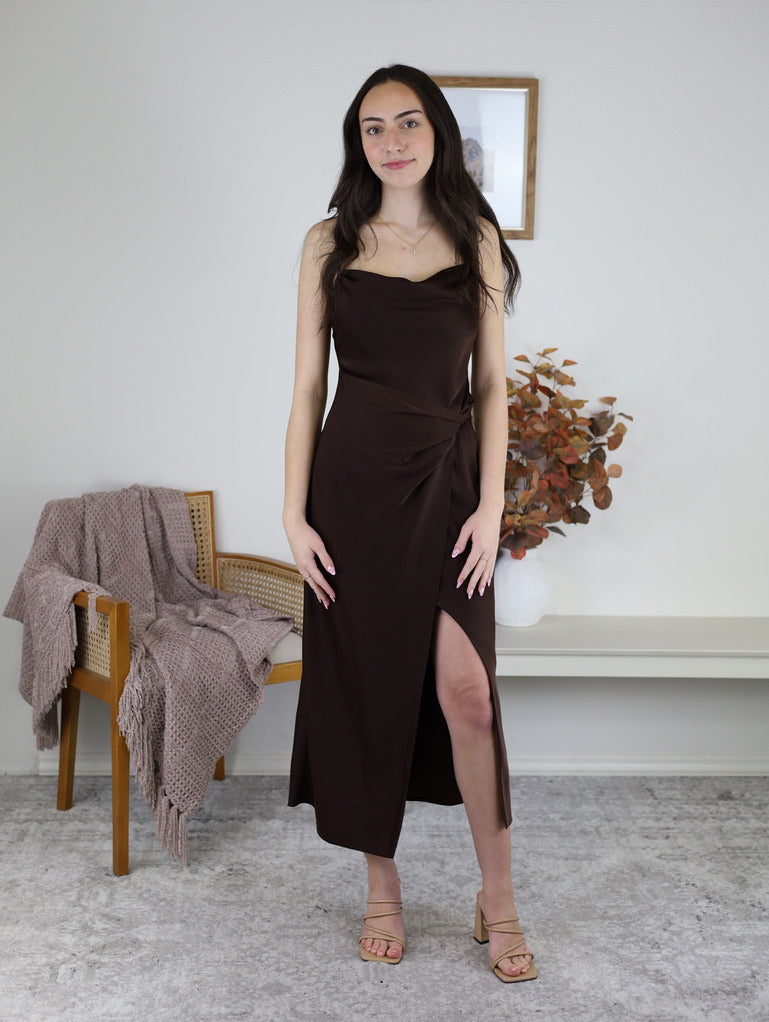 Fallon Cowl Neck Midi Dress