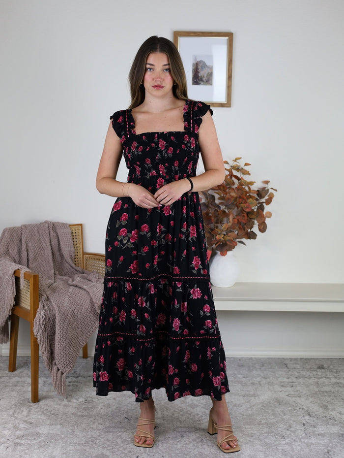 Rosie Smocked Floral Midi Dress