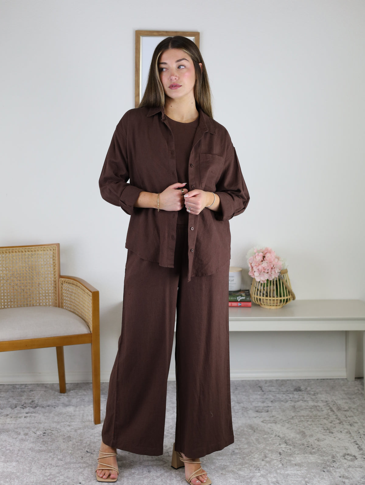 Scout Linen Pant Chocolate Cherry