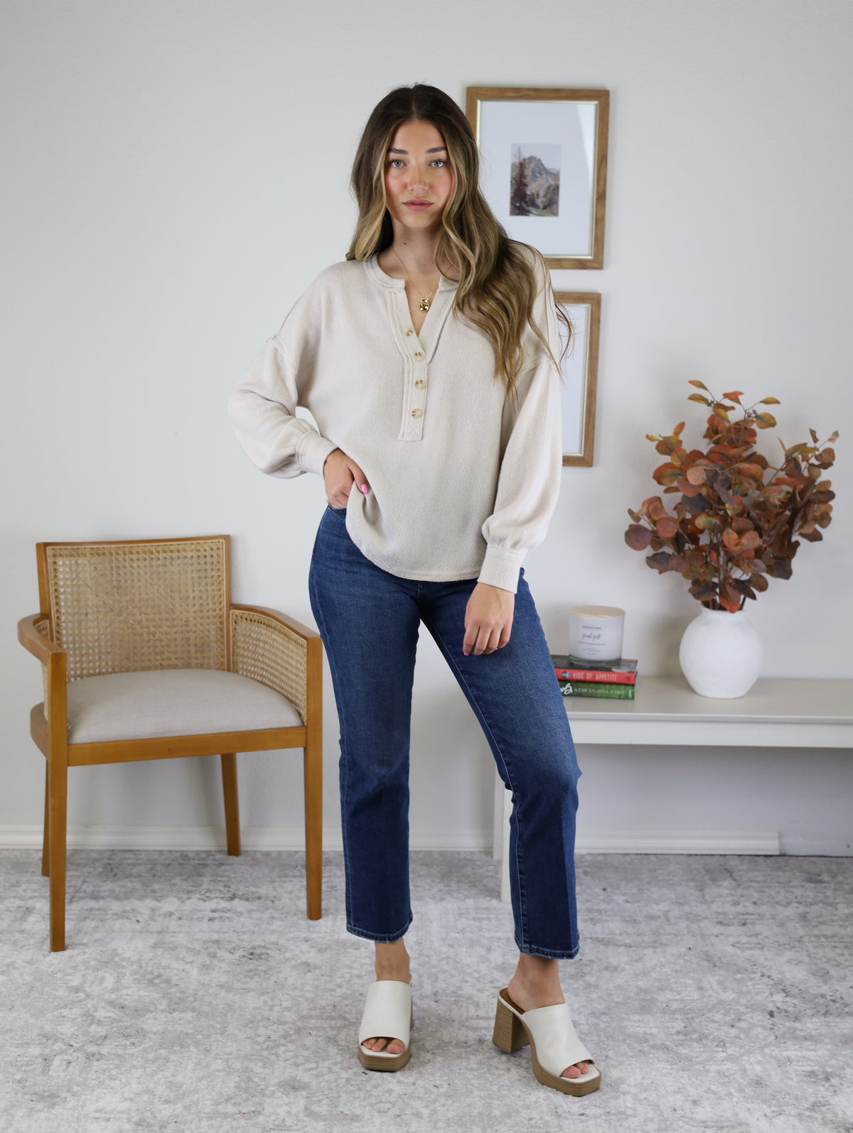 Elanor Half Button Top