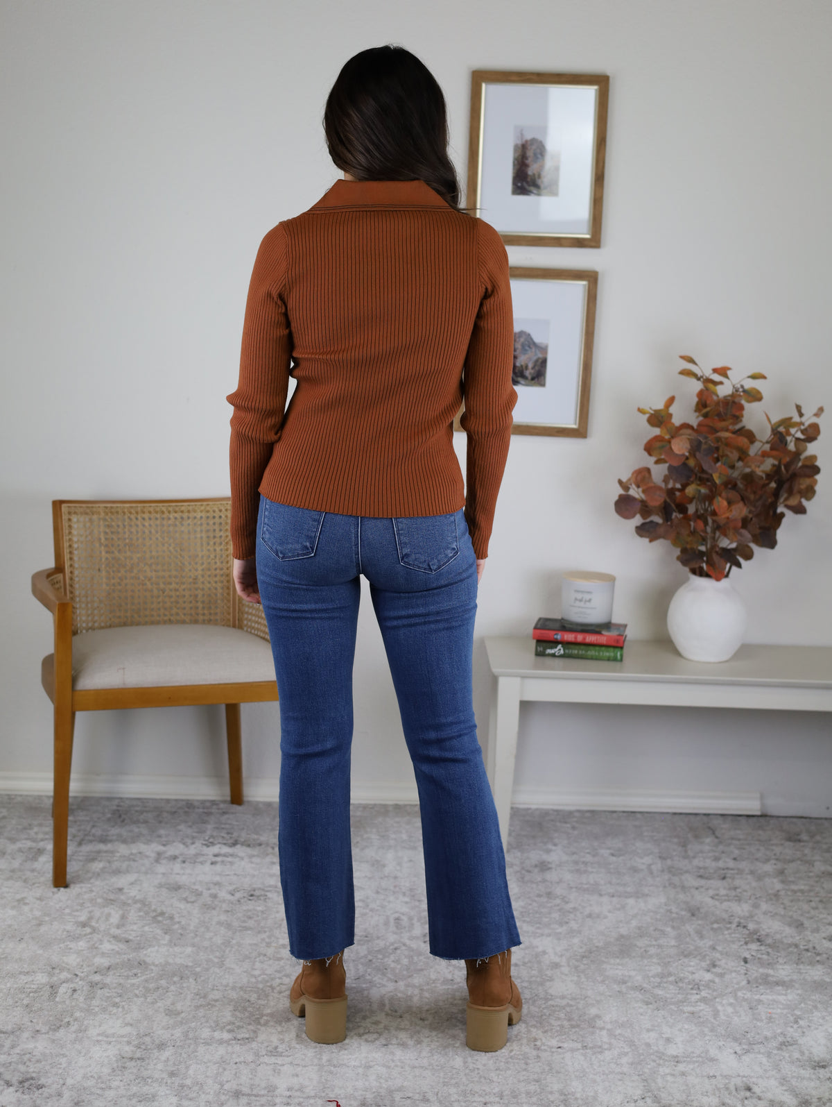 Cynthia Henley Sweater -Rust