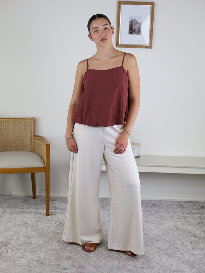 Reneece Cami Top with Bubble Hem