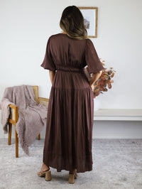 Randi Silky Bubble Sleeve Midi Dress