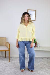Yellie Detail Ruffle Hem Shirt