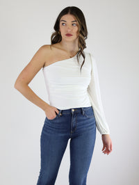 Going Out One Shoulder Ruched Side Top
