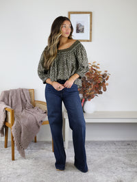 Alaster Ditsy Print Tiered Blouse