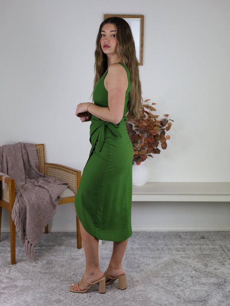 Ibiza Tulip Hem Midi Wrap Dress