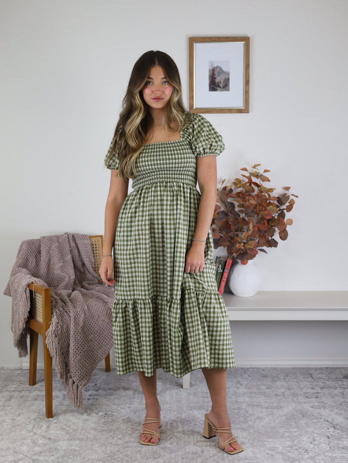 Dallas Gingham Midi Dress