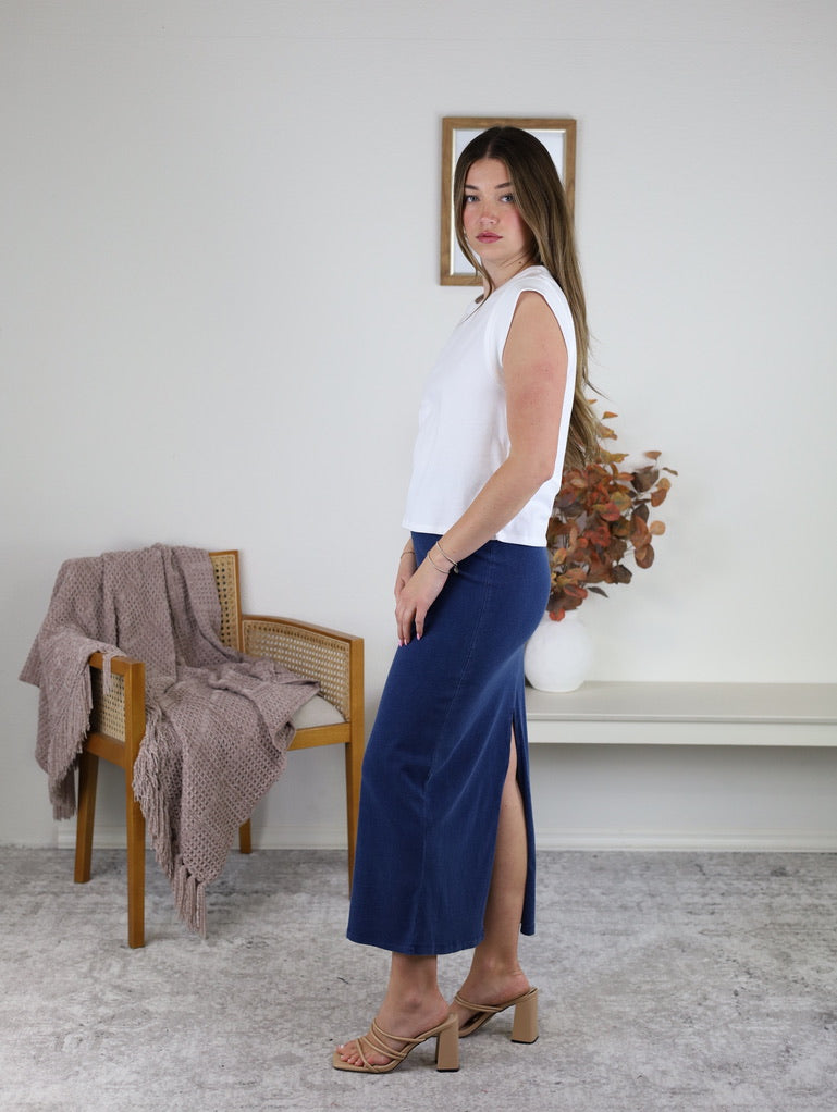 Z Supply - Gail Jersey Denim Midi Skirt