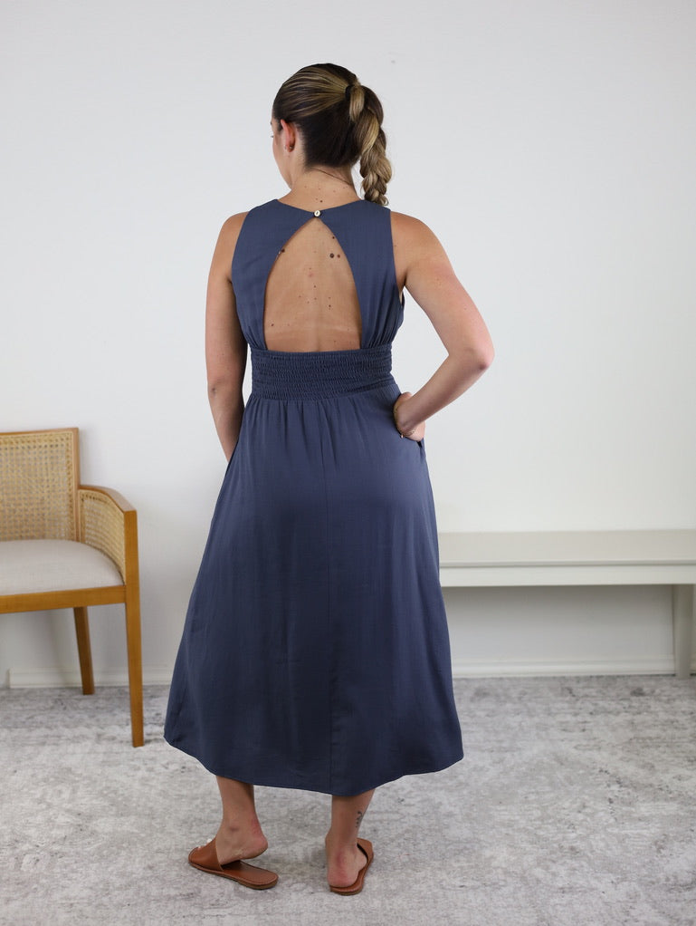Tanya Smocked Waist Midi Dress