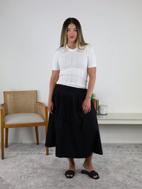 Walker Drop Waist Midi Skirt