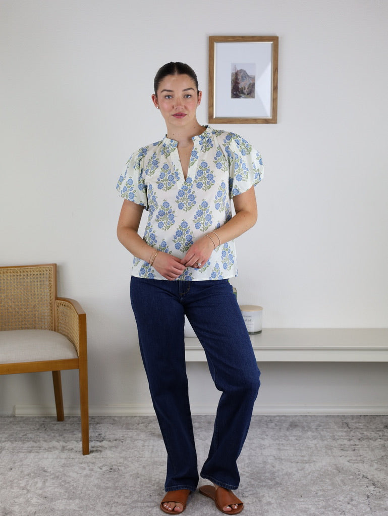 Gabby Floral Puff Sleeve Top